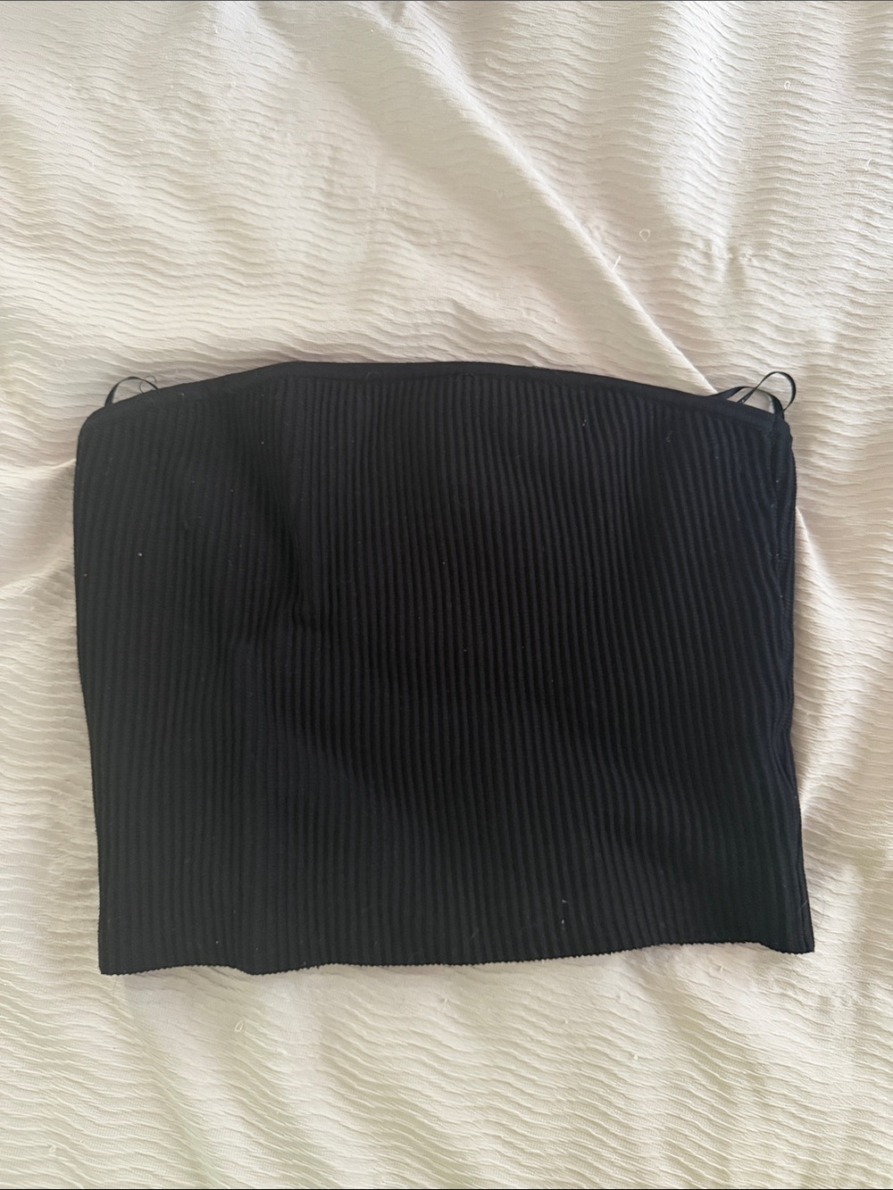 Forever 21 Black Ribbed Crop Tube Top
